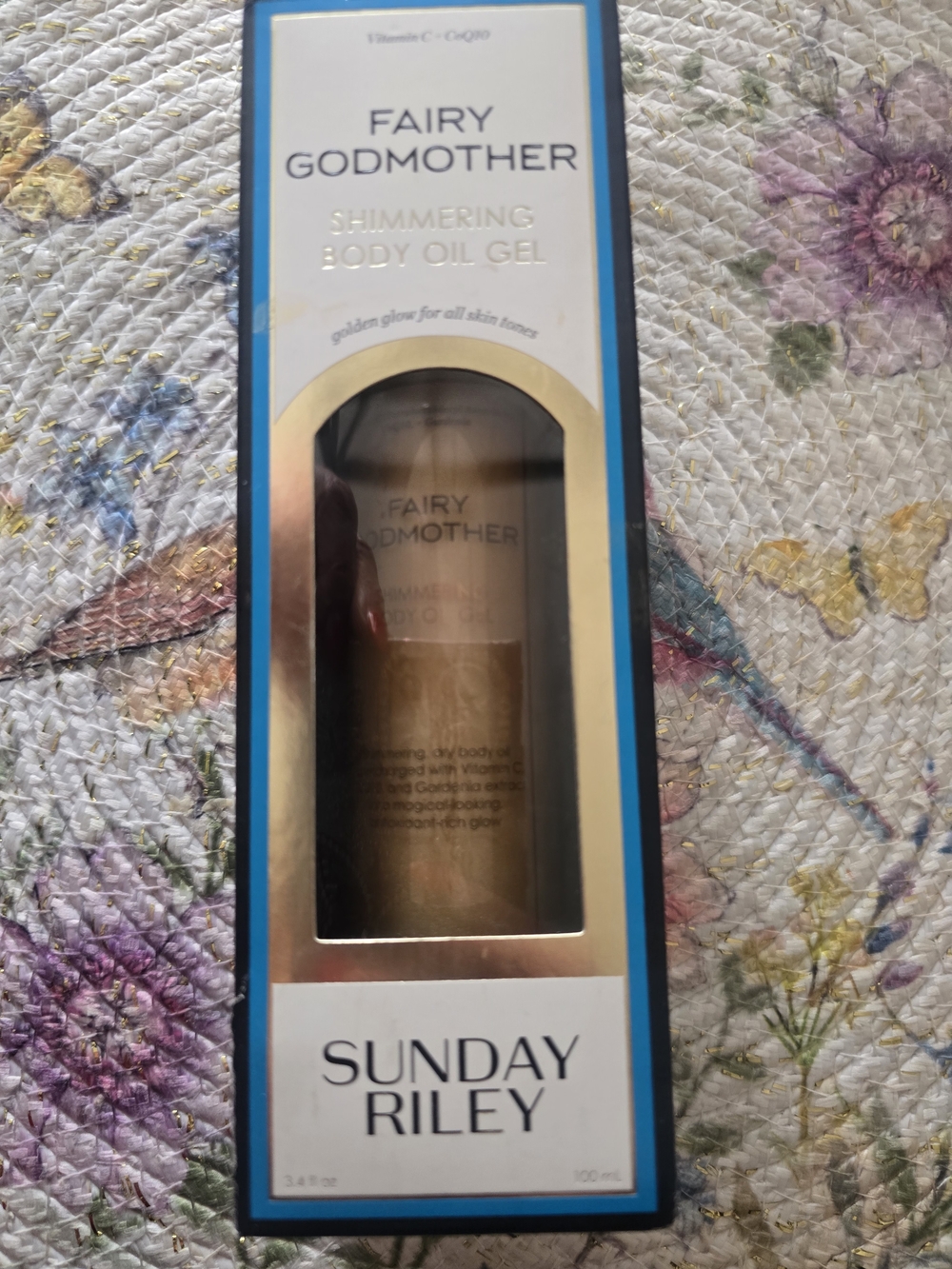 Sunday Riley Fairy Godmother Shimmering Body Oil Gel — Blue, Gold, White